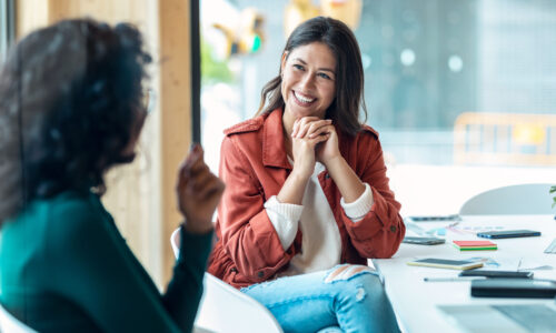 Mentor meets with mentee